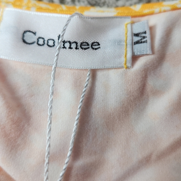 Coolmee Women's Summer Boho Dress Ruffle Cap Sleeve V-Neck Maternity M - Picture 14 of 15